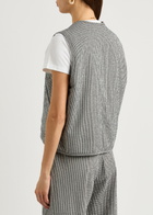 Ymc Jackie Checked Reversible Cotton-blend Gilet Grey