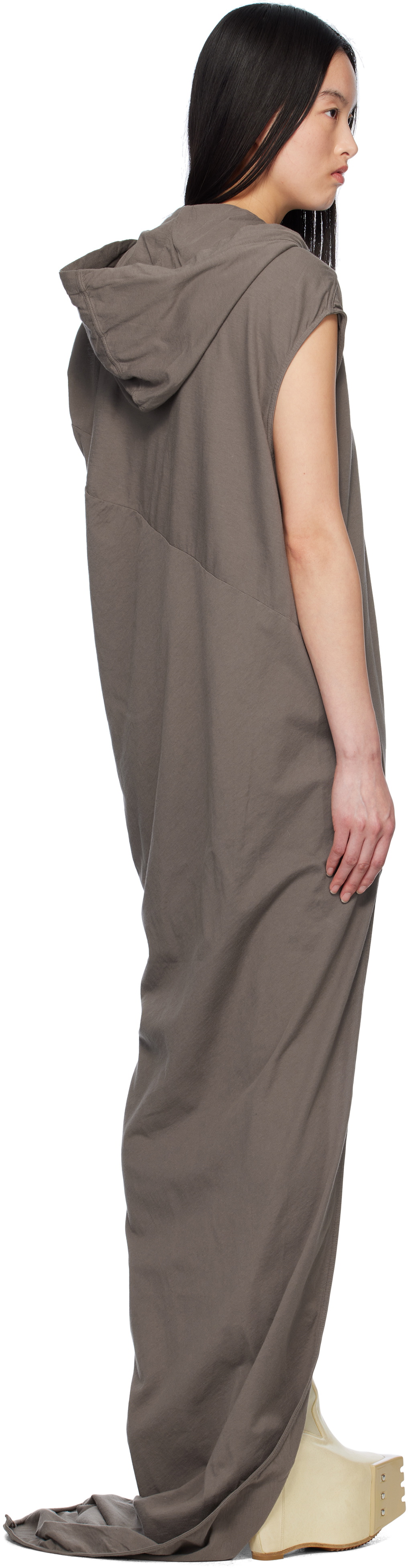 Rick Owens DRKSHDW Brown Hollywood Edfu T Maxi Dress