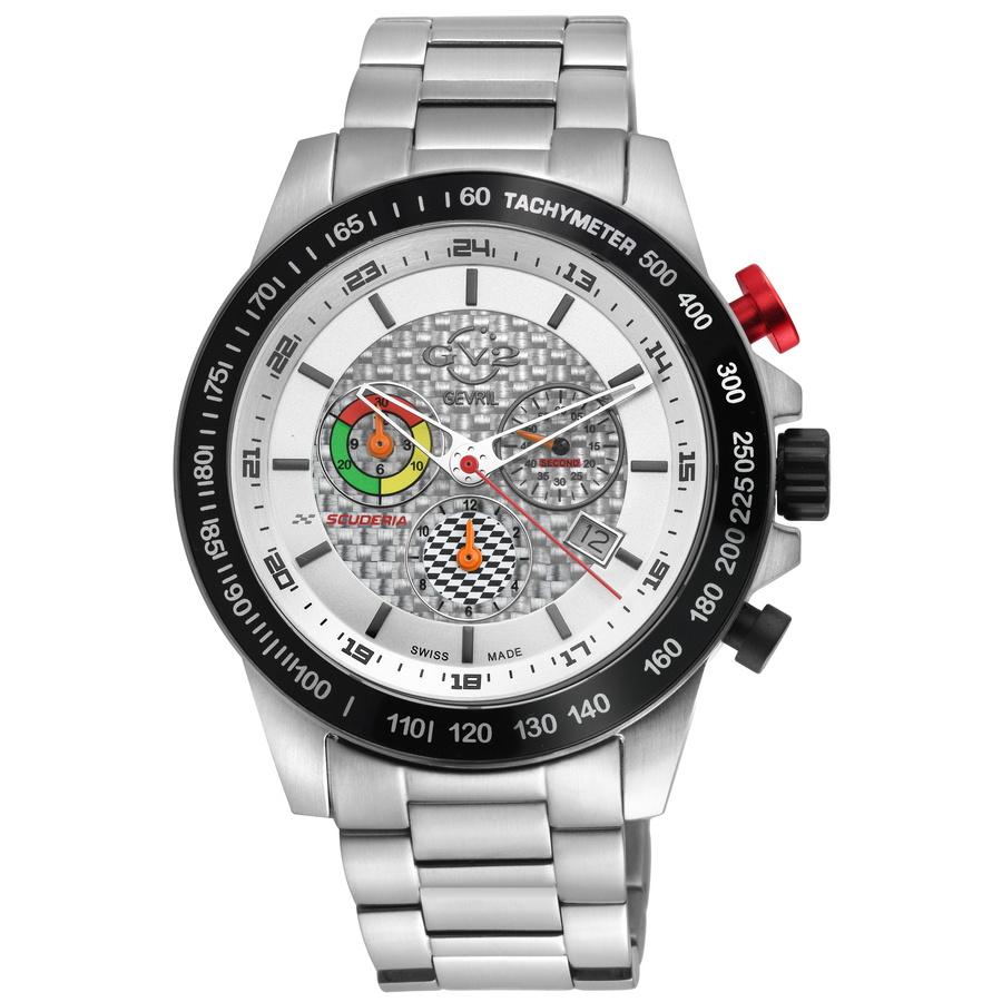 GV2 by Gevril Scuderia White Dial Mens Watch 9920B