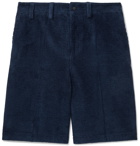 ACNE STUDIOS - Ross Wide-Leg Cotton-Blend Corduroy Shorts - Blue