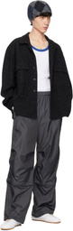 International Gallery BEAMS Gray Washed Nylon Separate Track Pants