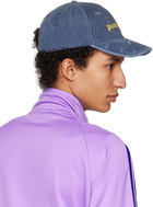 Palm Angels Navy Ripped Logo Cap