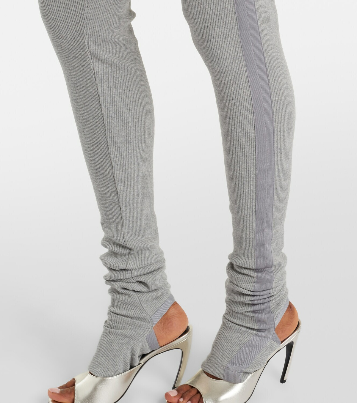 The Attico High-rise cotton jersey stirrup leggings