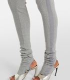 The Attico High-rise cotton jersey stirrup leggings
