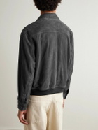 FRAME - Suede Bomber Jacket - Black