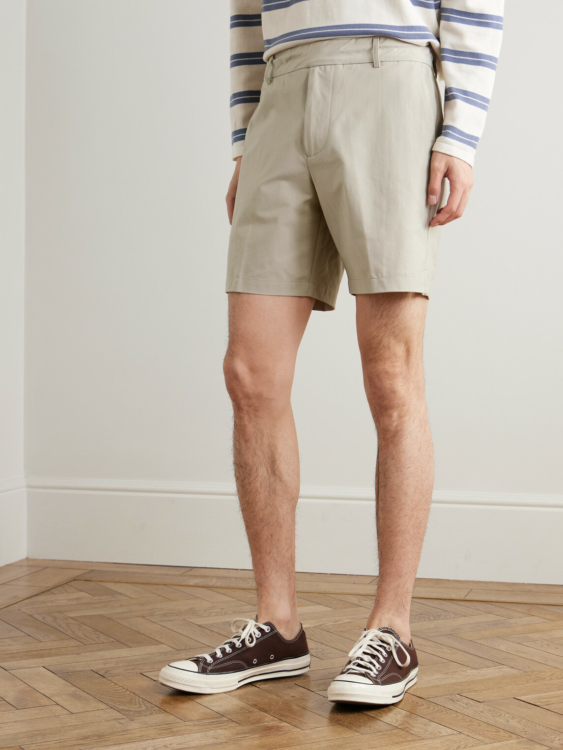 James Perse - Straight-Leg Stretch Cotton-Blend Golf Shorts - Neutrals