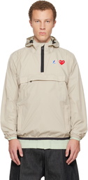 COMME des GARÇONS PLAY Beige K-Way Edition Half Zip Jacket