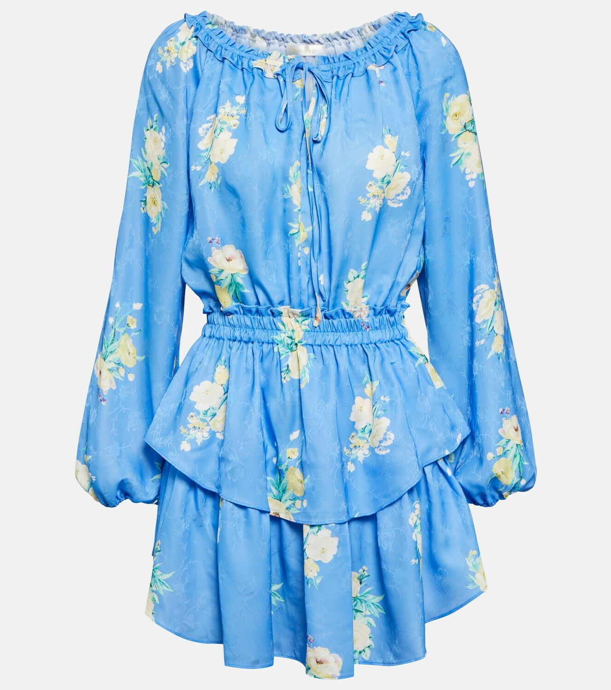 LoveShackFancy Popover floral mini dress