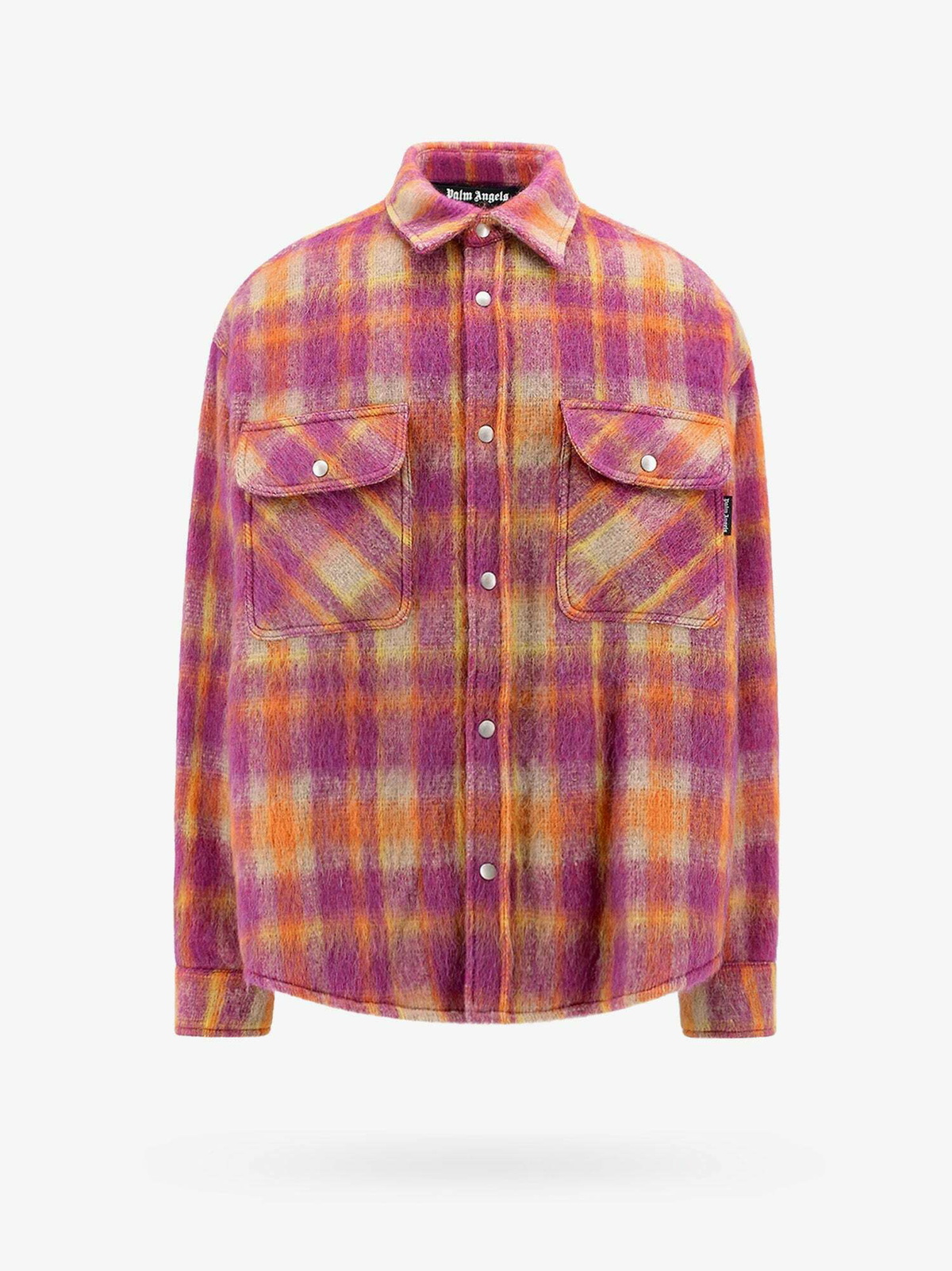 PALM ANGELS Logo-Print Checked Cotton-Blend Twill Overshirt for Men in 2023