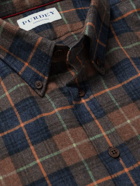 Purdey - Button-Down Collar Checked Cotton-Flannel Shirt - Blue