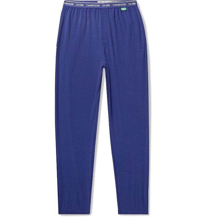 Photo: Calvin Klein Underwear - Tapered Logo-Detailed Stretch-Jersey Sweatpants - Blue