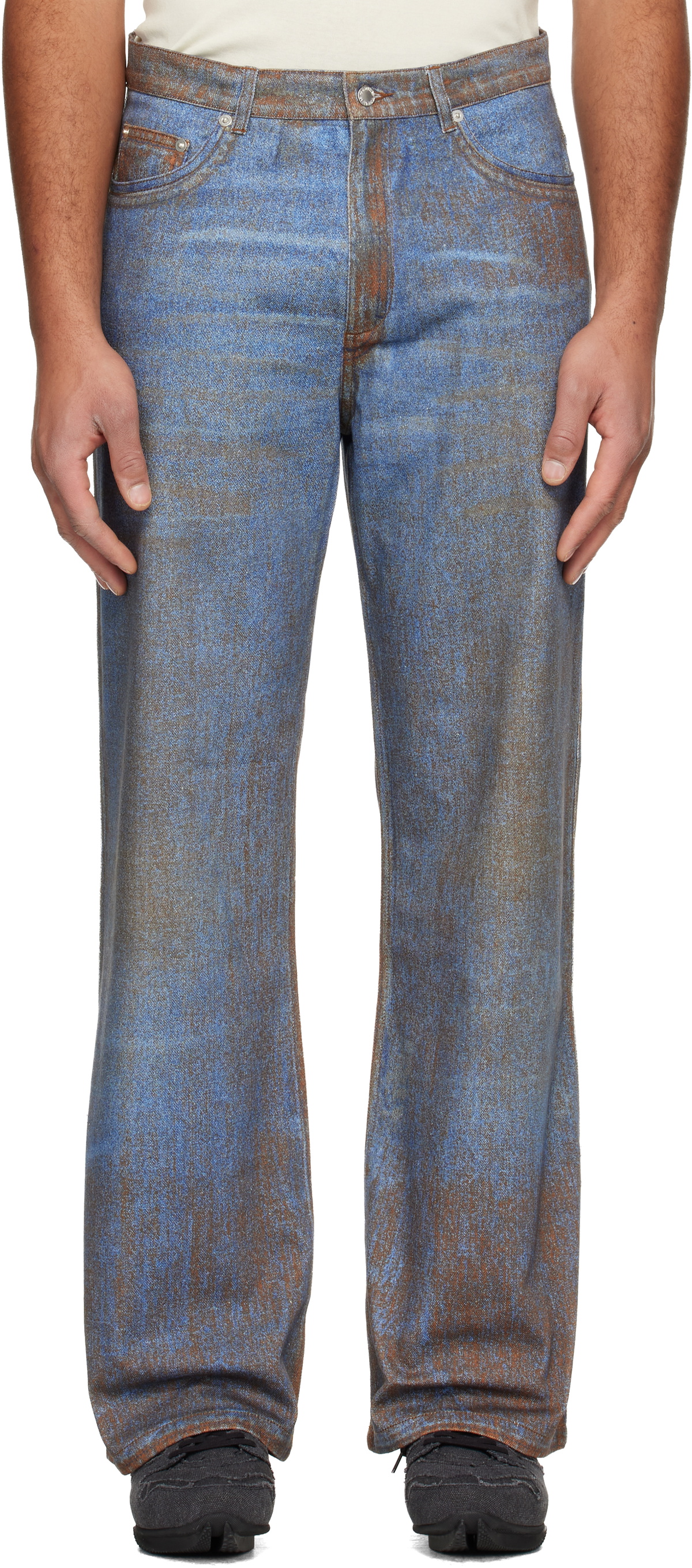パンツ camper lab Sand Blue Paint Print Denim CAMPERLAB Sand Blue Paint Print Denim Jeans - AU00022-002 | REVERSIBLE