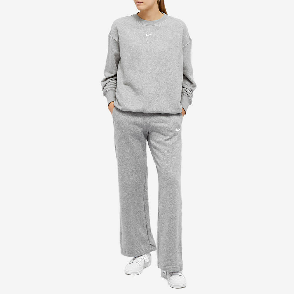 Nike Women's Phoenix Fleece Wide Pant in Dark Grey Heather/Sail