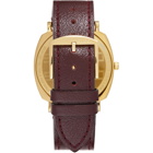 Gucci Gold and Brown Grip Watch