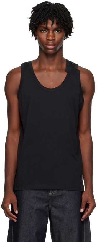 Photo: Marina Yee Black Deconstructed Tank Top