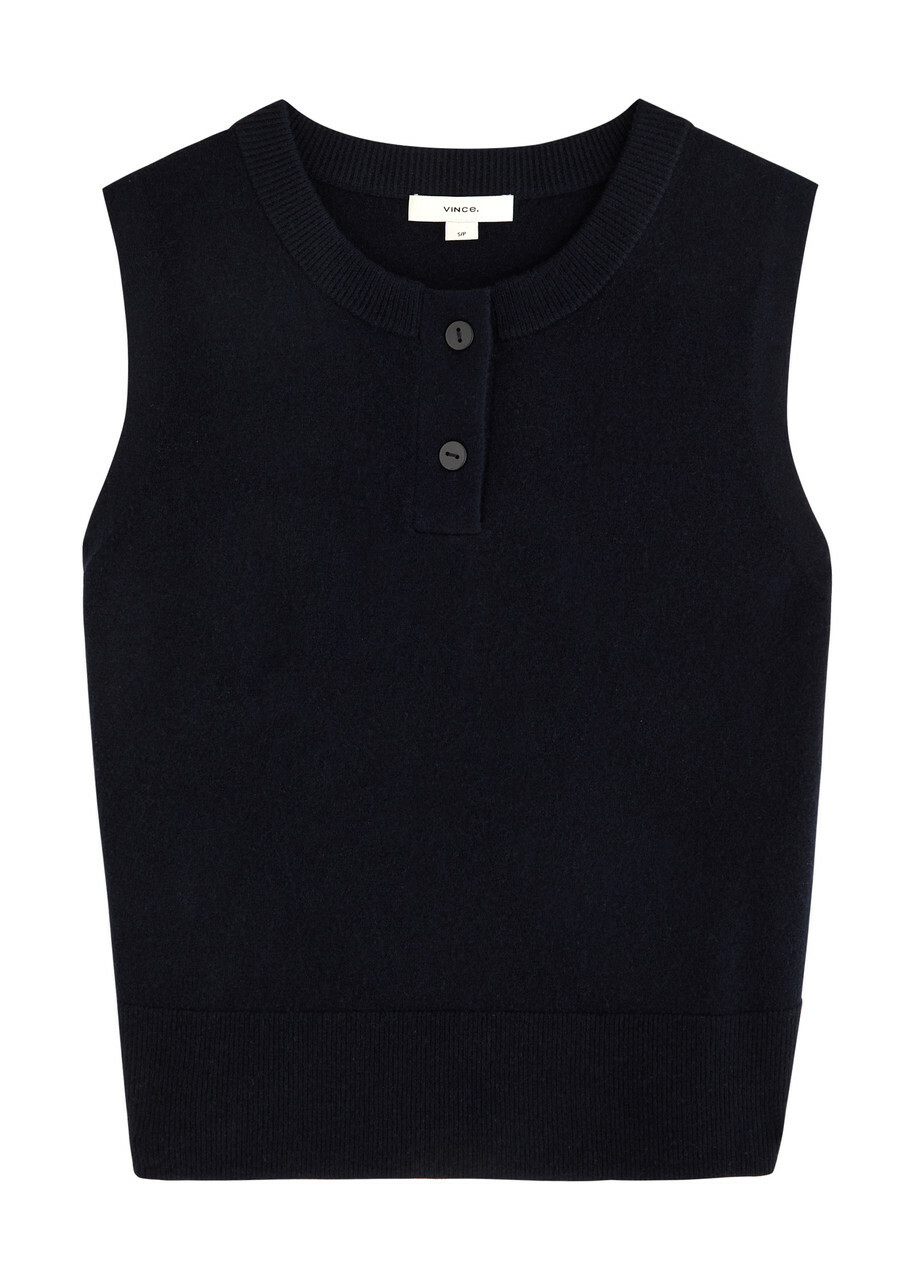 Vince Wool-blend Vest Dark Navy