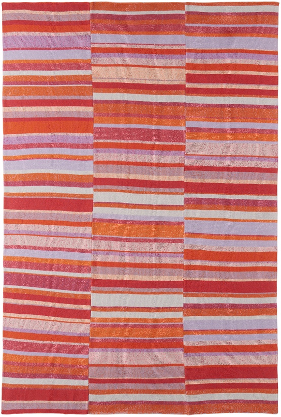 Photo: The Elder Statesman Pink & Orange Stripe Super Soft Blanket