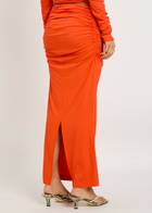 Entire Studios Surge Ruched Stretch-jersey Maxi Skirt Orange