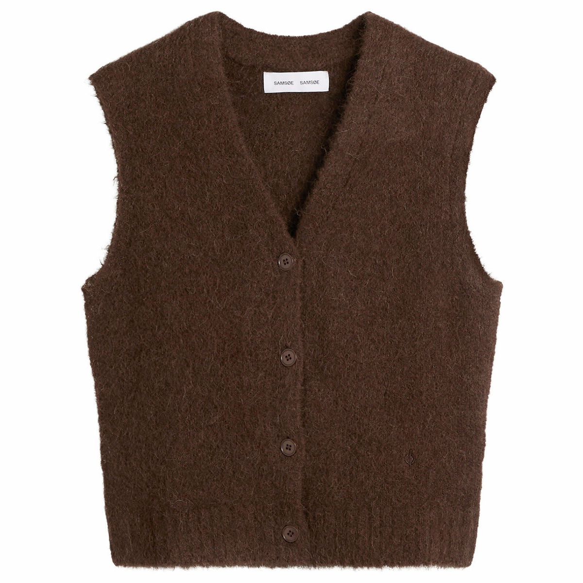 Samsøe Samsøe Women's Sajeanne Hairy Knit Vest Top in Black Coffee