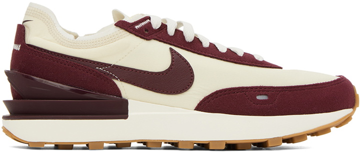 Photo: Nike Off-White & Burgundy Waffle One SE Sneakers