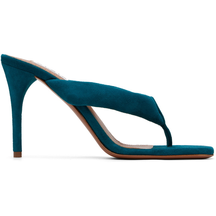 Photo: ALAÏA Blue Thong Mule Heeled Sandals