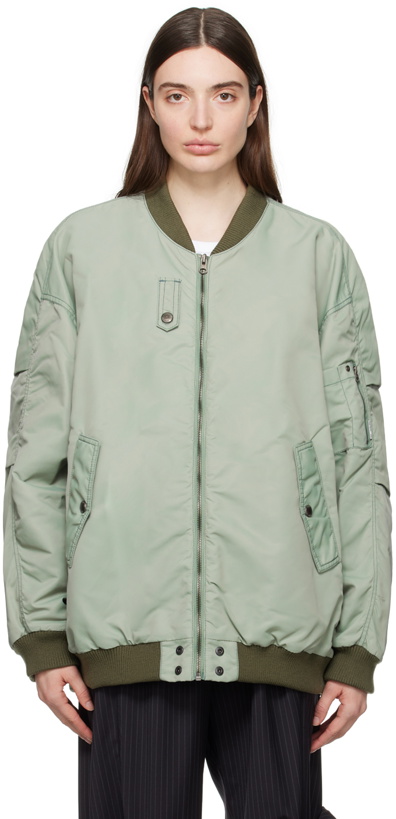 Photo: OPEN YY Khaki Oversized Bomber Jacket