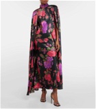 Rodarte Caped floral silk maxi dress