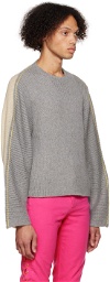 Eckhaus Latta Gray & Off-White Ash Sweater