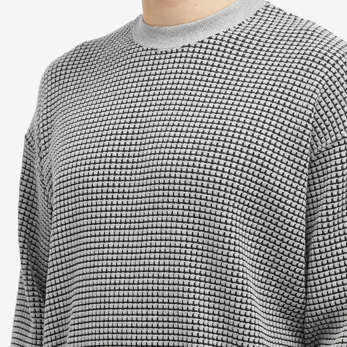 BEAMS Men's Double Heavy Waffle Sweatshirt in Grey