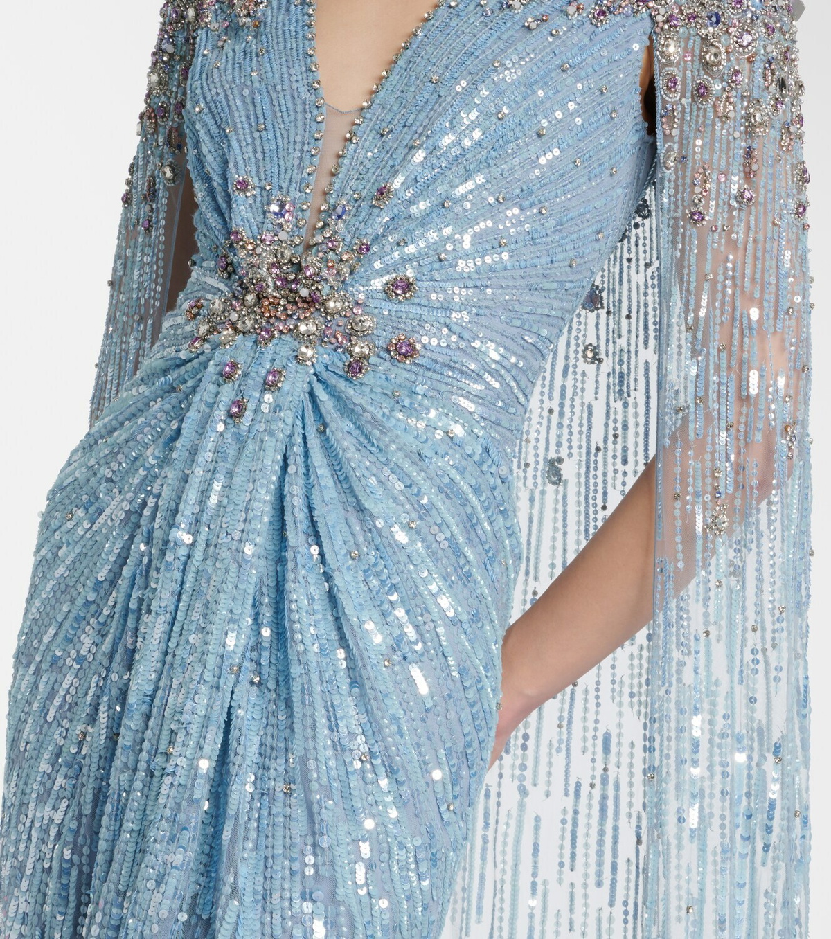 Jenny Packham Symphony embellished caped gown