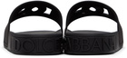 Dolce & Gabbana Black Cut-Out Logo Sandals