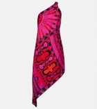 Pucci Soleil asymmetric silk twill midi dress