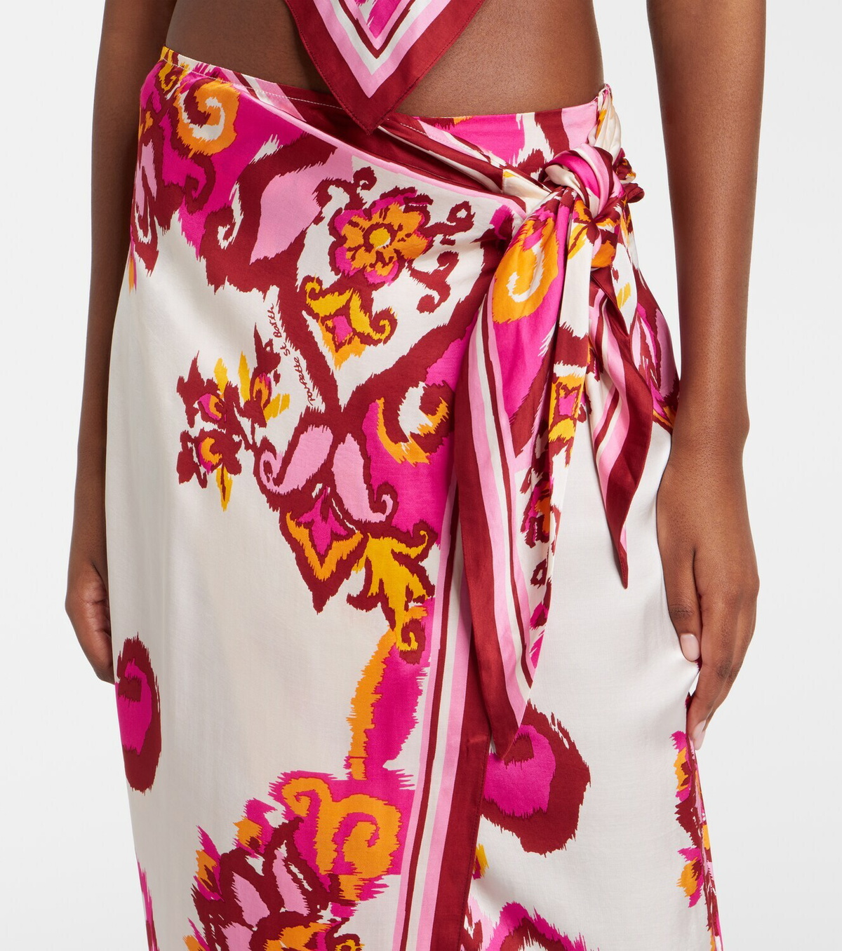 Poupette St Barth Dana printed wrap skirt