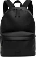 Hugo Black Faux-Leather Logo Backpack