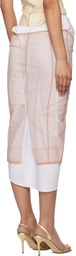 Dilara Findikoglu White & Beige Loner At The Football Match Midi Skirt