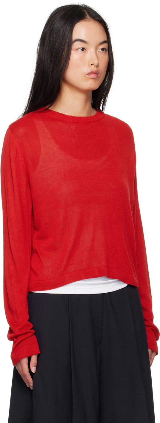 Cordera Red Viscose Long Sleeve T-Shirt