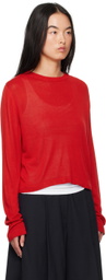 Cordera Red Viscose Long Sleeve T-Shirt