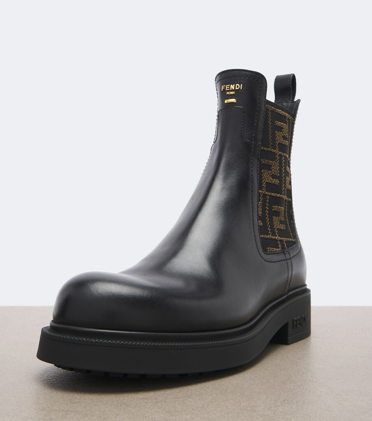 Fendi Commando FF Zucca leather Chelsea boots