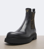 Fendi Commando FF Zucca leather Chelsea boots