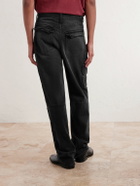 Satoshi Nakamoto - Enduro Straight-Leg Padded Paint-Splattered Jeans - Black