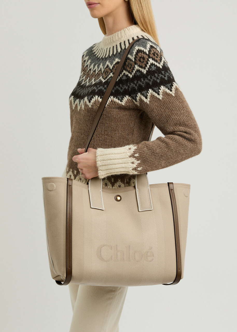 Chloe Carry Canvas Tote - Beige - One Size