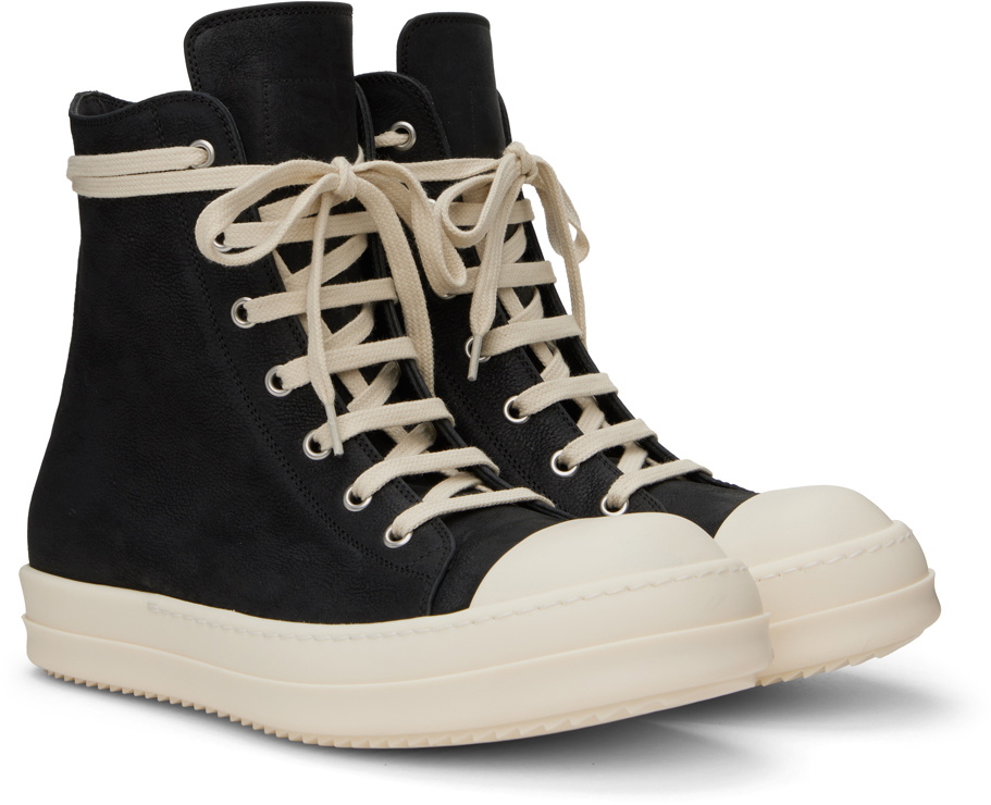 Rick Owens Black Washed Calf Sneakers Rick Owens