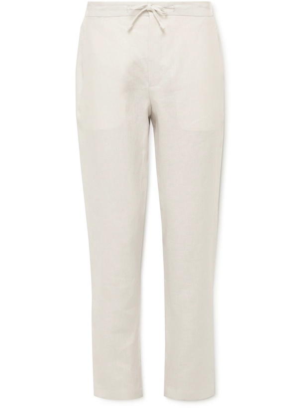 Photo: DE PETRILLO - Slim-Fit Linen Drawstring Trousers - Neutrals