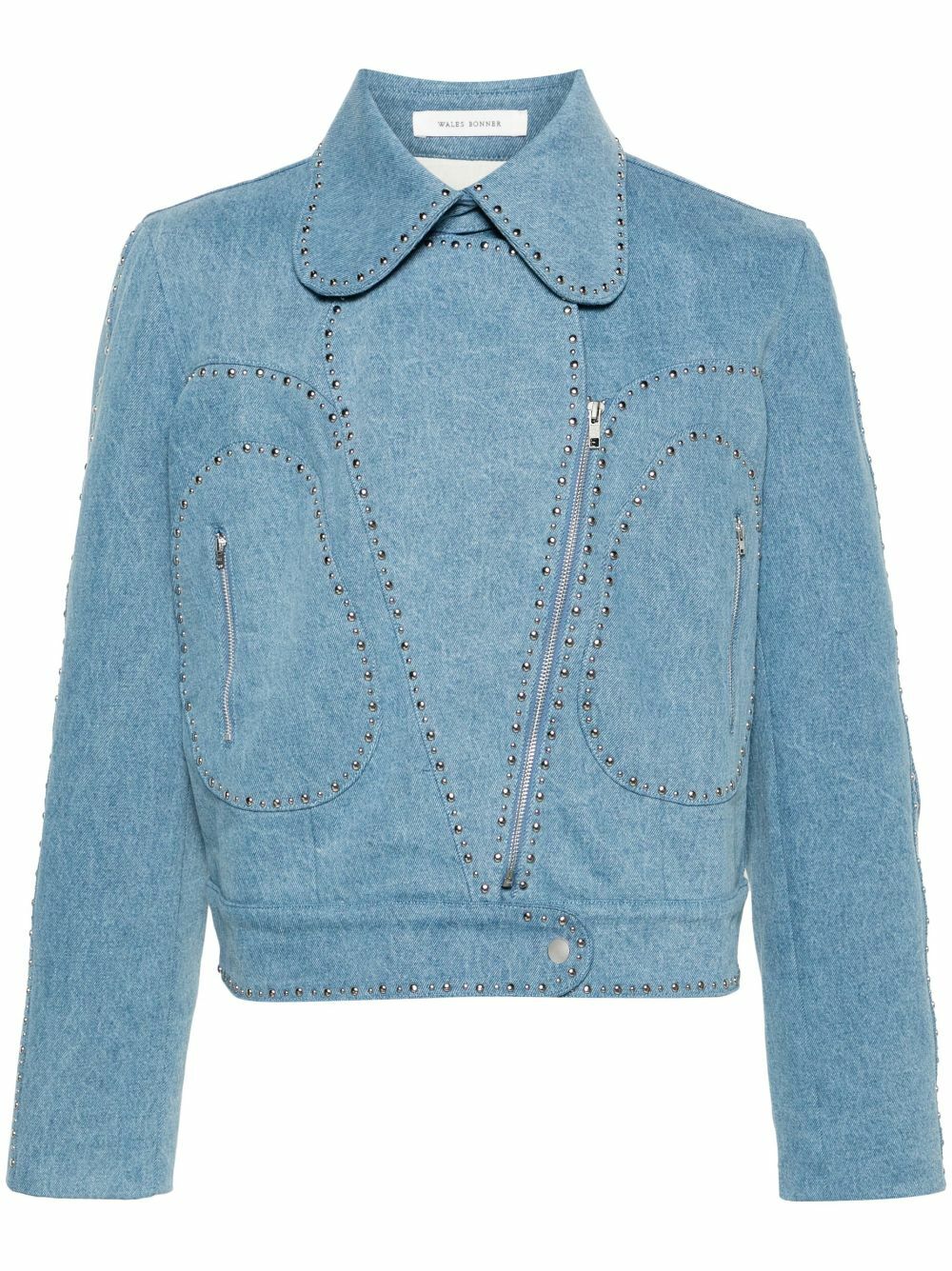 Wales Bonner Blue Enzyme Studded Denim Jacket Wales Bonner Wales Bonner Blue Enzyme Studded Denim Jacket Wales Bonner