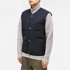 Norse Projects Men's Peter Waxed Nylon Insulated Vest in Dark Navy
