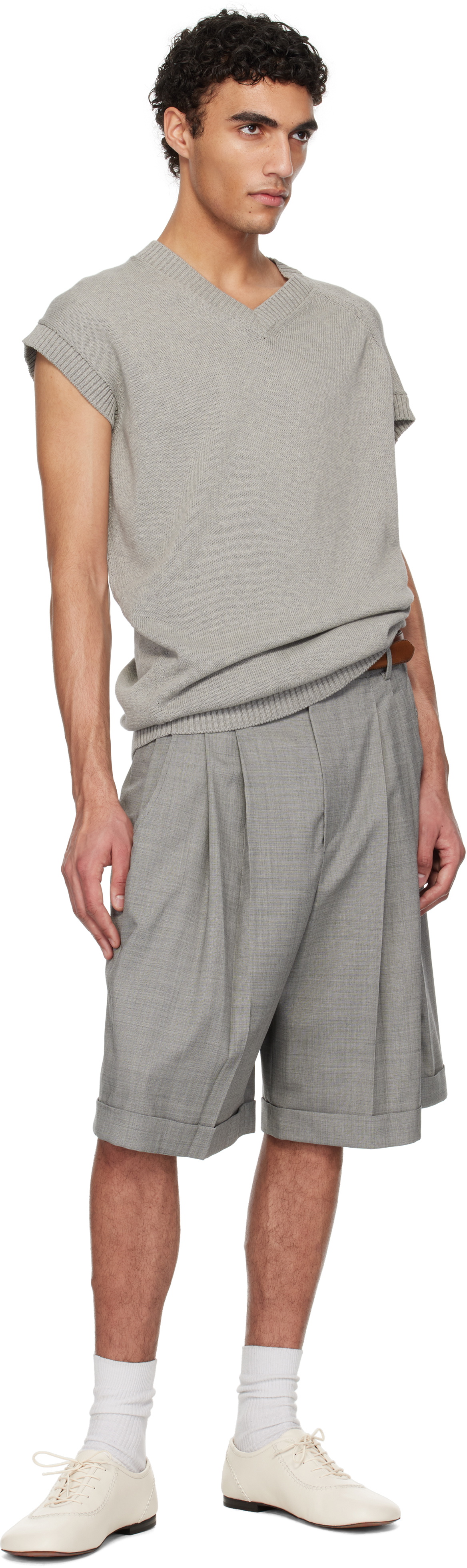 Hed Mayner Gray V Neck Vest