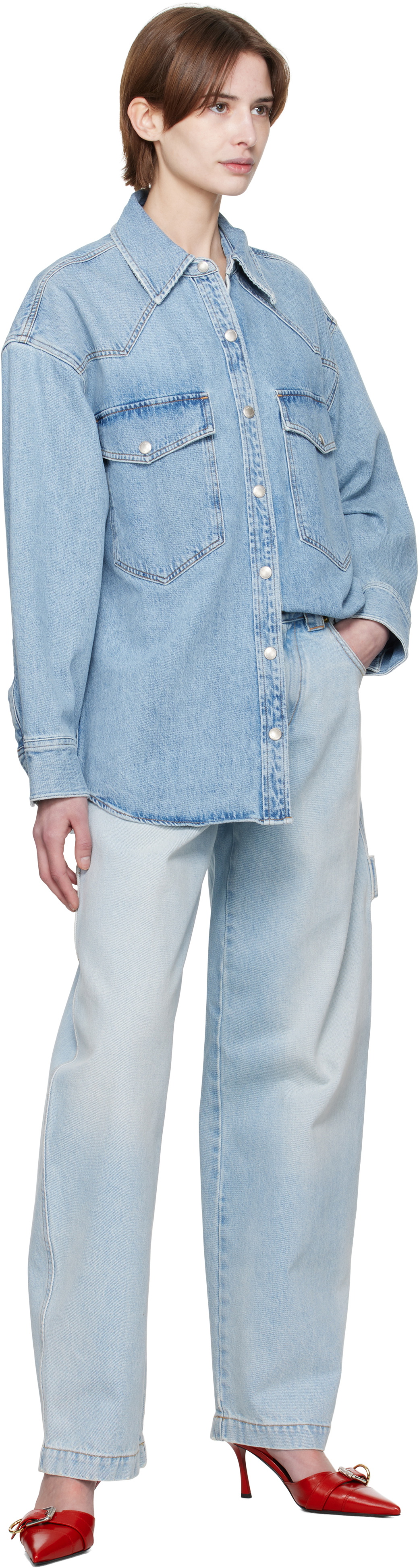 DARKPARK Blue Audrey Barrel Leg Carpenter Jeans