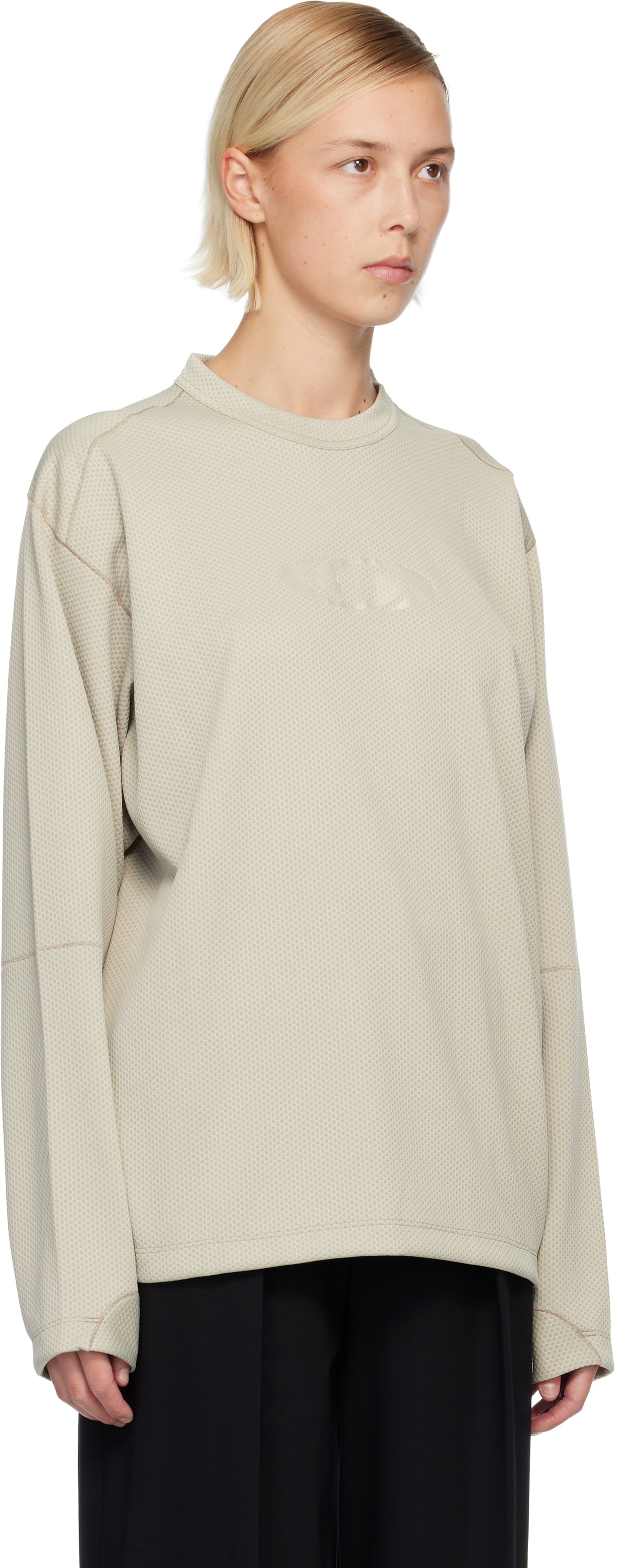 MM6 Maison Margiela Gray Salomon Edition Jersey Long-Sleeved Sweater