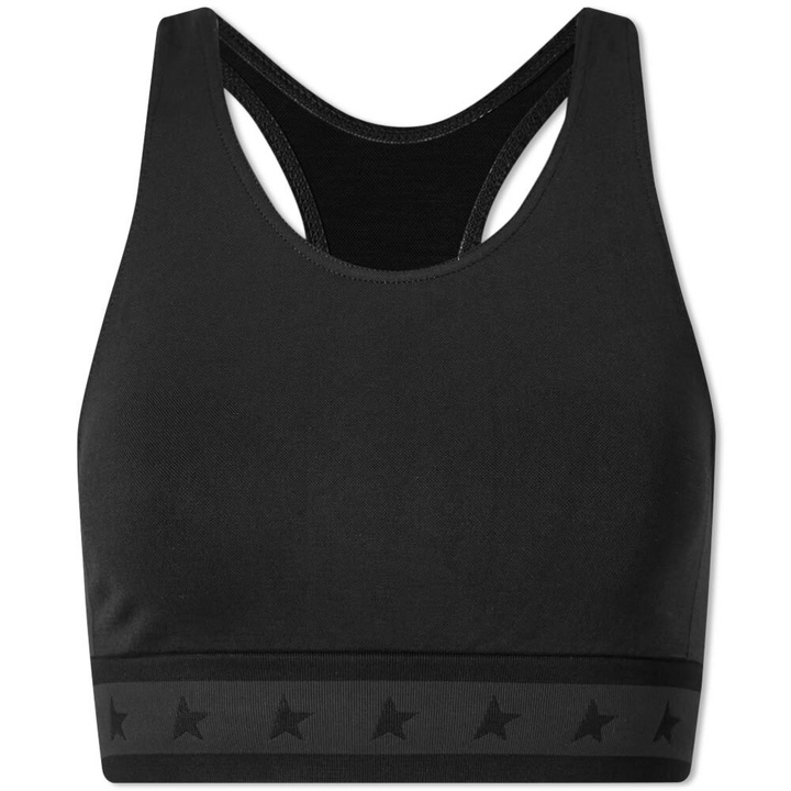 Photo: Golden Goose Women's Star Racerback Sports Bra in Black/Dark Grey