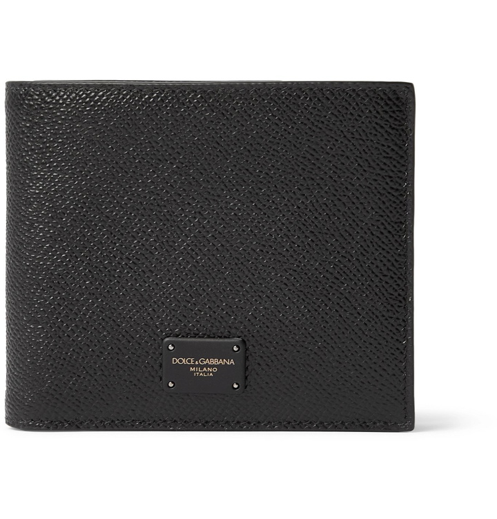 Photo: Dolce & Gabbana - Logo-Appliquéd Pebble-Grain Leather Bifold Wallet - Black